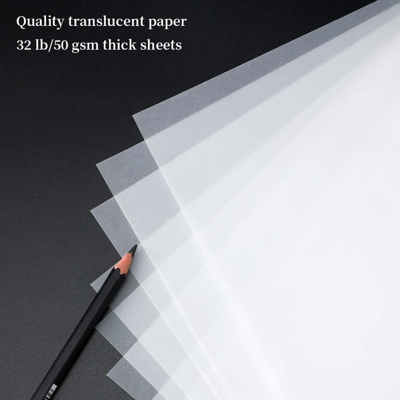 SEMLEART 8.5” X 11” TRACING PaperTracing Paper Pad for Drawing, 100 Sheets, 50gms Translucent Vellum Paper, for Sketching, Preliminary Drawing, Image Overlays (2pack, 8.5×11in) - Image 3